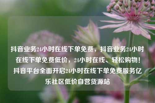 抖音业务24小时在线下单免费	，抖音业务24小时在线下单免费低价，24小时在线、轻松购物！抖音平台全面开启24小时在线下单免费服务亿乐社区低价自营货源站  第1张